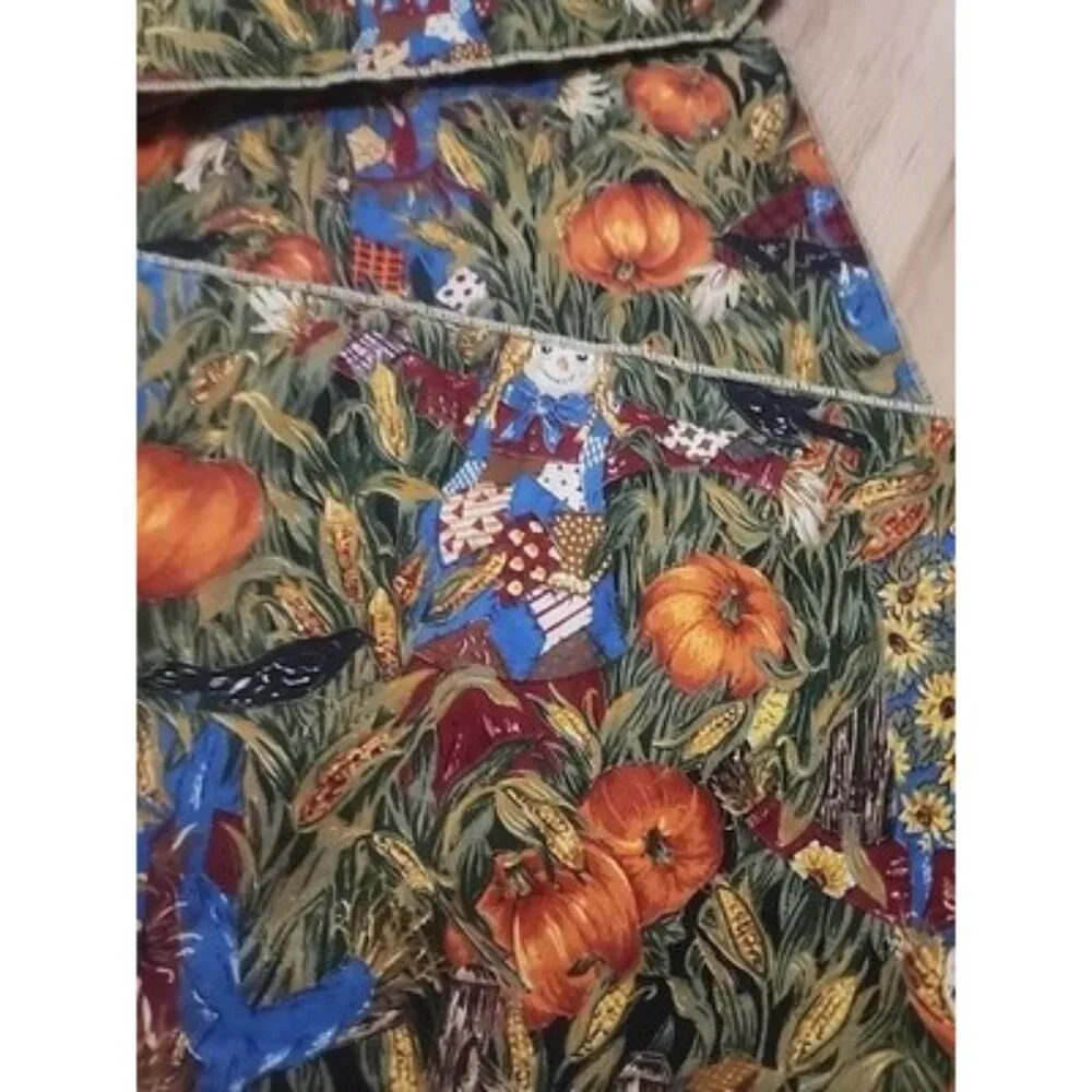 Scarecrow Pumpkin Fabric Placemats Set of 8 Fall Halloween Thanksgiving Decor‎